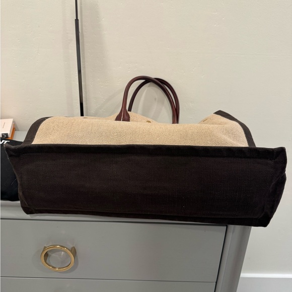 Saint Laurent Rive Gauche Beige and Brown Tote - Picture 4 of 6